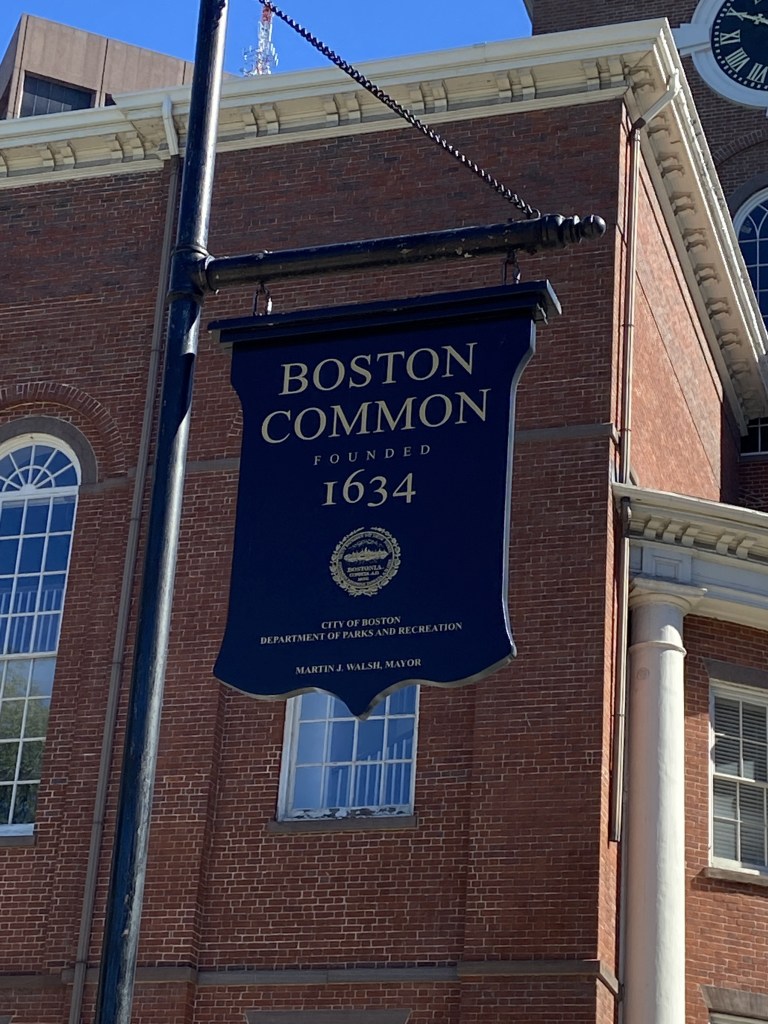 Boston Commons Massachusetts sign