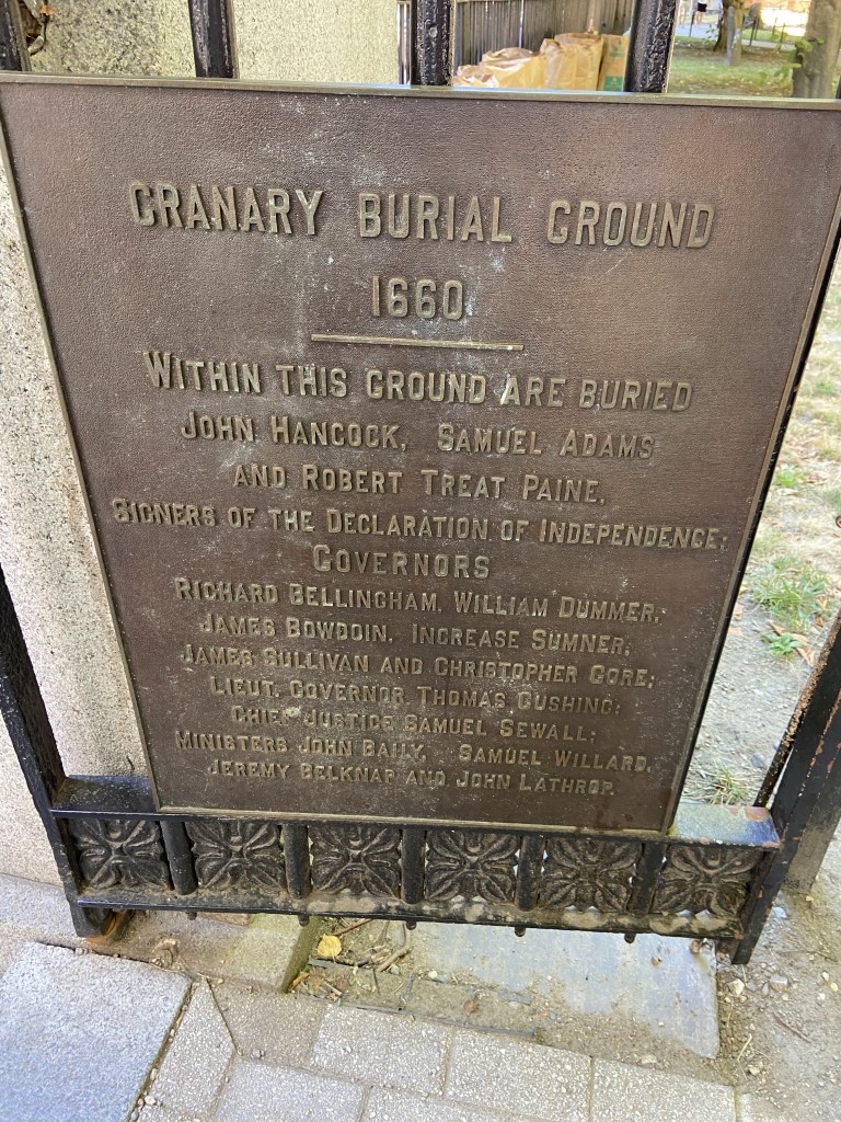 Granary Burial Ground Boston MA