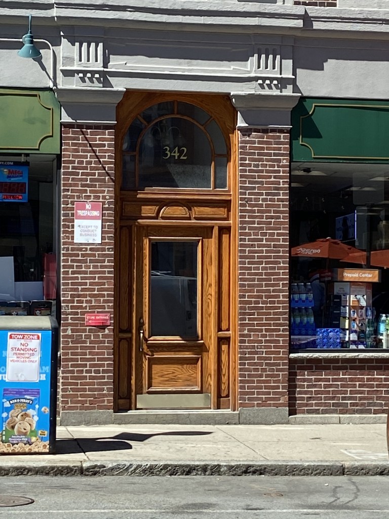 Mather home original doorway 342 Hanover Boston MA