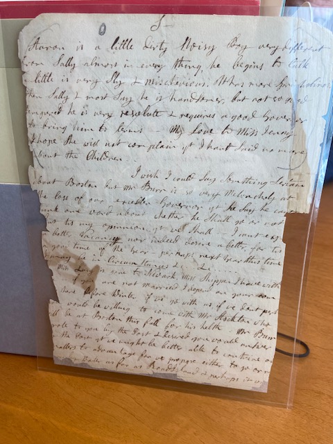 Esther Edwards journal discussing Aaron Burr Jr. Yale Beinecke