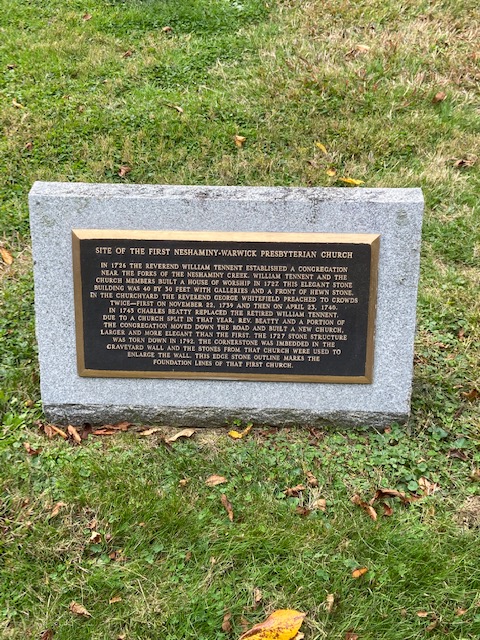 Neshaminy Cemetery William Tennent Log College Site of original church 