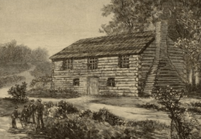 sketch of the Log College Neshaminy Warminster PA 