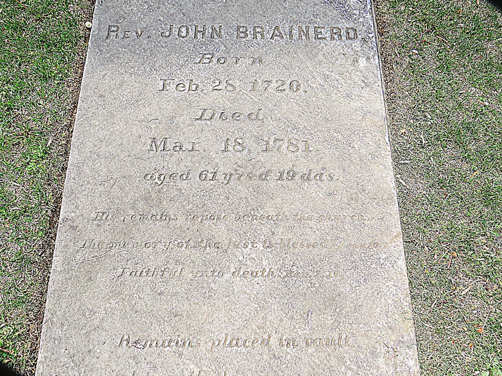 John Brainerd gravestone Deerfield NJ