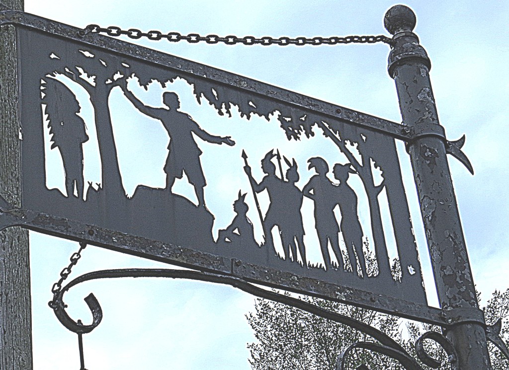 sign entering Cranbury NJ highlighting the ministry of David and John Brainerd to the Bethel Indians 