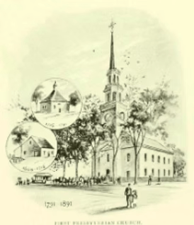 sketch of Newark's Old First Presbyterian Church 