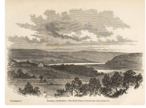 sketch of birthplace of David and John Brainerd Haddam Ct 