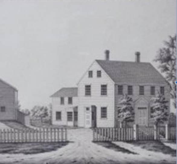 sketch of Ann Hasseltine home Bradford/Haverhill 